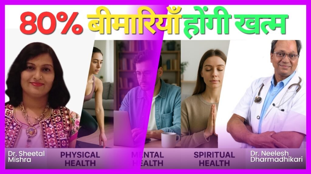 Interview template one Preventive Health Interview Thumbnail – Dr. Sheetal Mishra with Dr. N. A. Dharmadhikari on Eliminating 80% of Diseases through Physical, Mental, and Spiritual Wellness | 80% बीमारियाँ होंगी खत्म – समग्र स्वास्थ्य चर्चा | ८०% रोग समाप्त – संपूर्ण आरोग्य संवाद