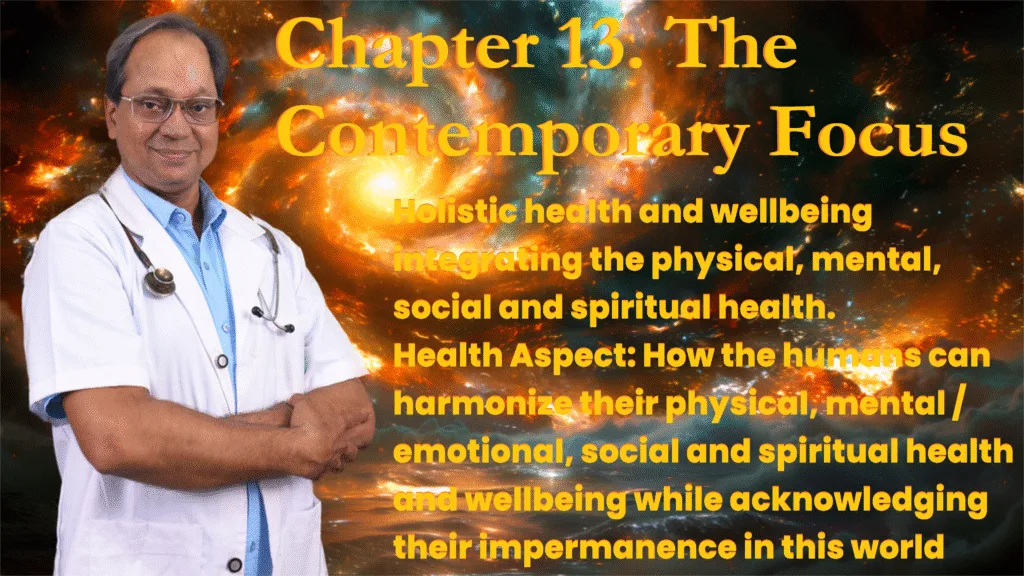 Chapter 13 The Contemporary Focus Holistic Health Insight Doctor presenting holistic health approach combining physical, mental, social, and spiritual wellness. समग्र स्वास्थ्य दृष्टिकोण।