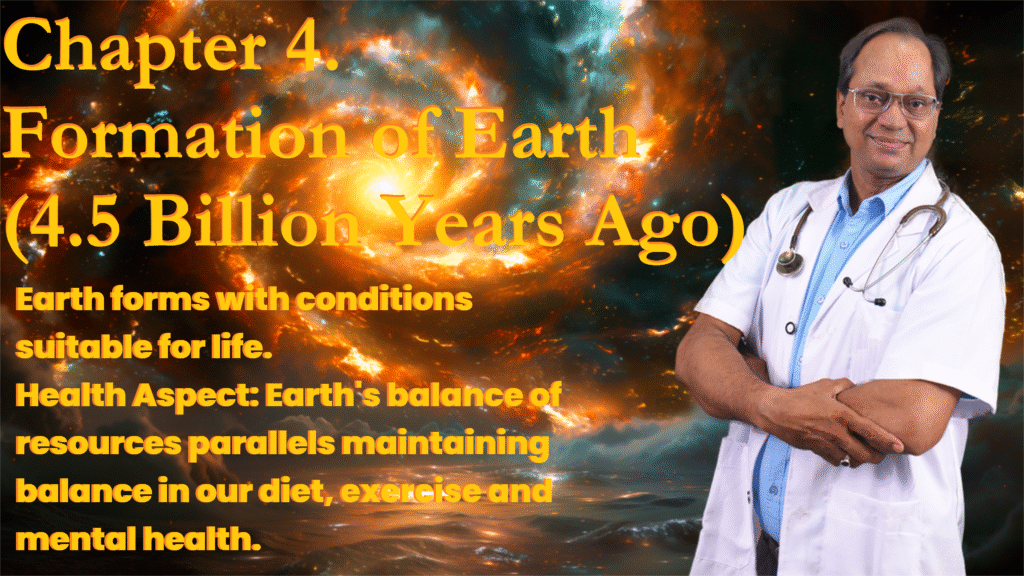 Chapter 4 Formation of Earth – Holistic Health Insight Formation of Earth, conditions for life and health balance. पृथ्वी की उत्पत्ति और जीवन व संतुलन के लिए उपयुक्त स्थितियाँ।
