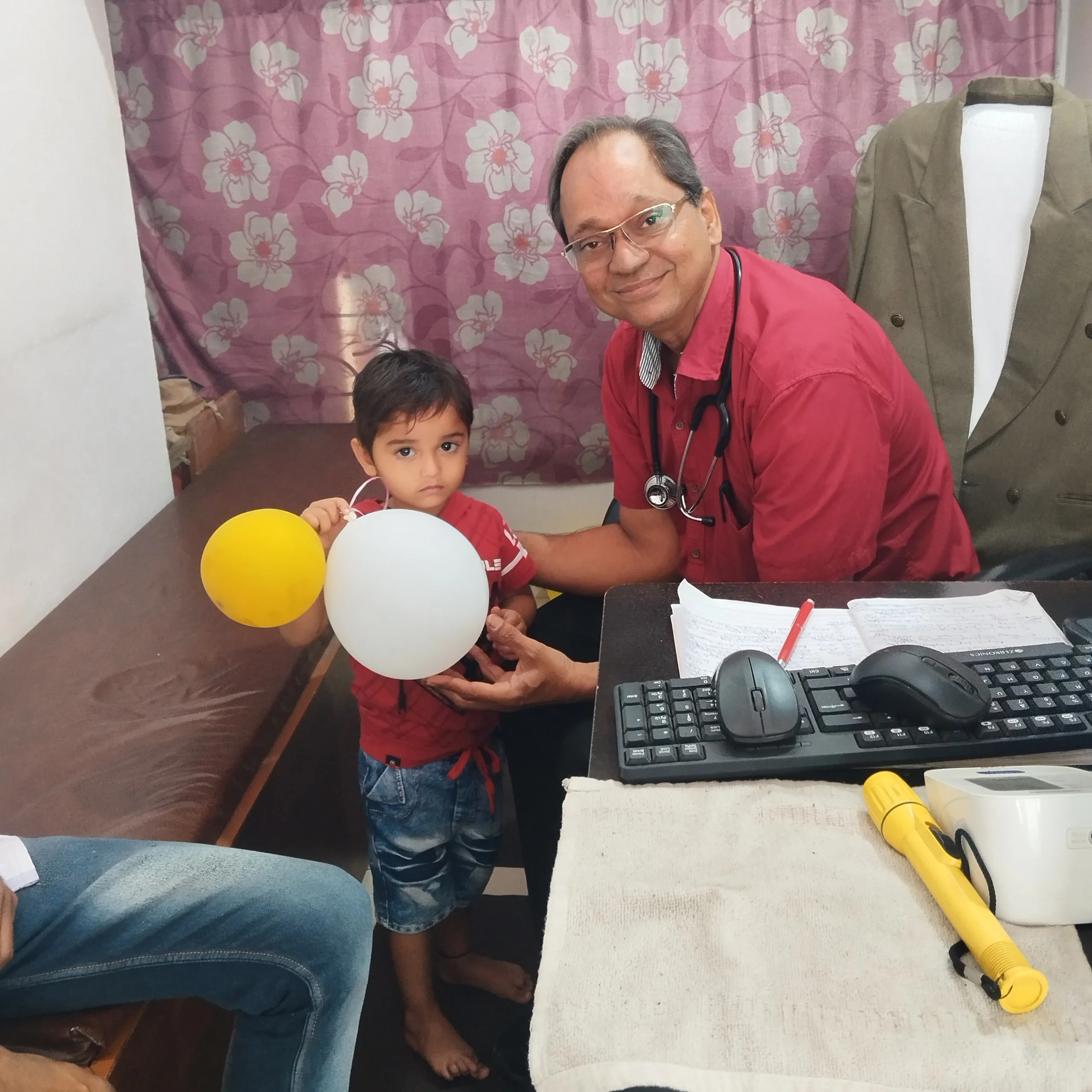 Young patient expressing heartfelt gratitude after recovery with thank-you greeting.
