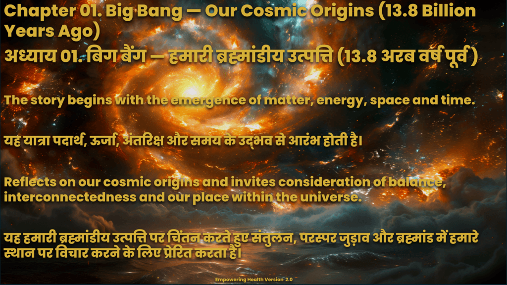Chapter 1 exploring the Big Bang and humanity's cosmic origins.