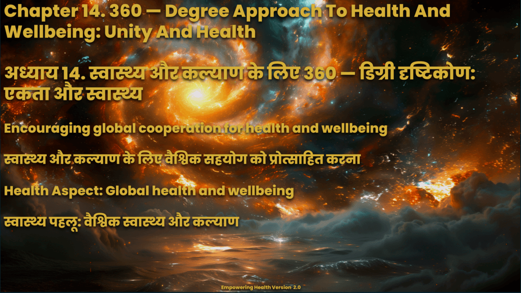 Chapter 14 presenting a 360-degree approach to health, wellbeing, unity and global cooperation.