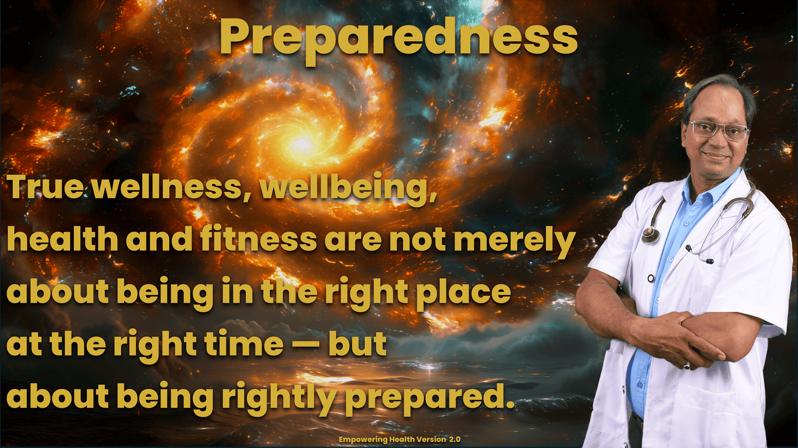 Reflection presenting preparedness as an essential part of wellness, wellbeing, health and fitness.