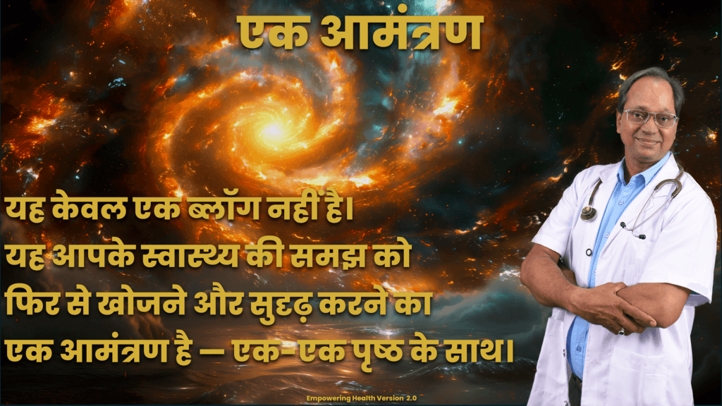 Hindi invitation to rediscover and strengthen one's understanding of health.