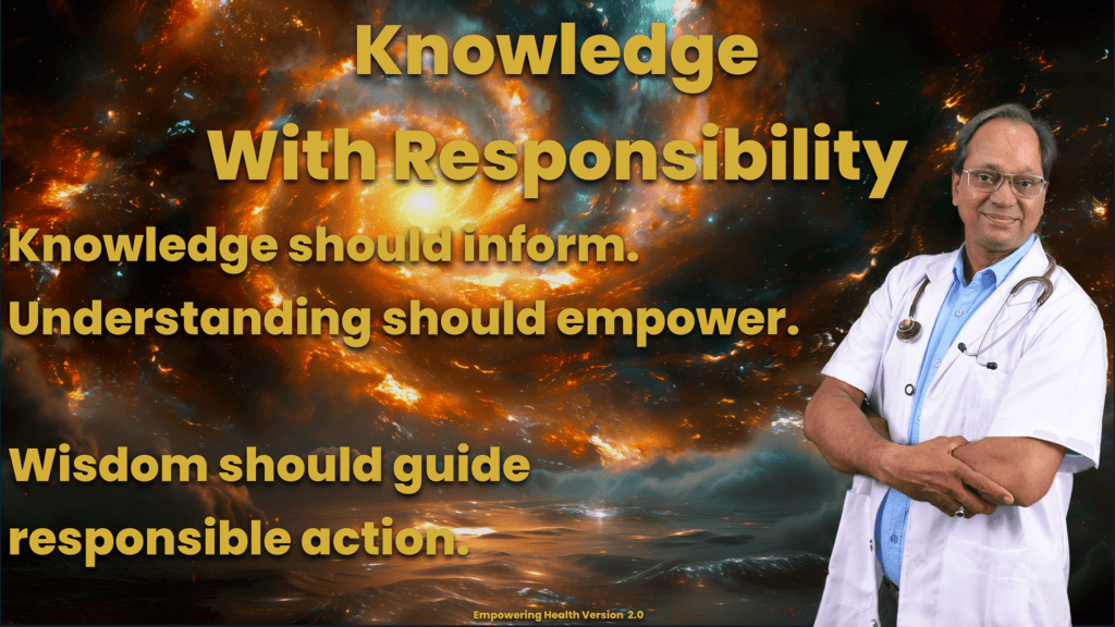 Reflection explaining that knowledge should inform, understanding should empower and wisdom should guide responsible action.