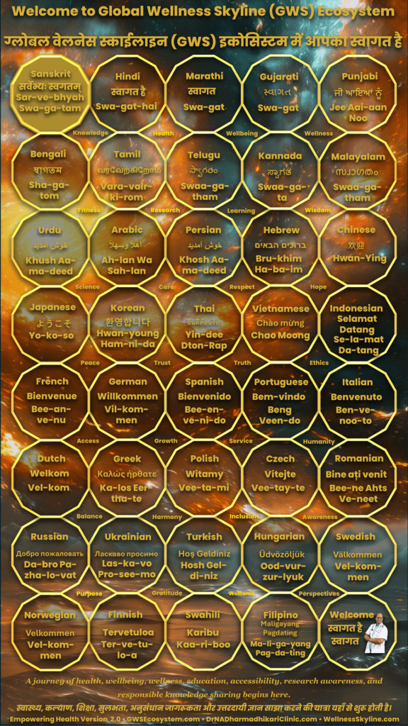 Welcome to the Global Wellness Skyline (GWS) Ecosystem with a 40-language multilingual welcome extended